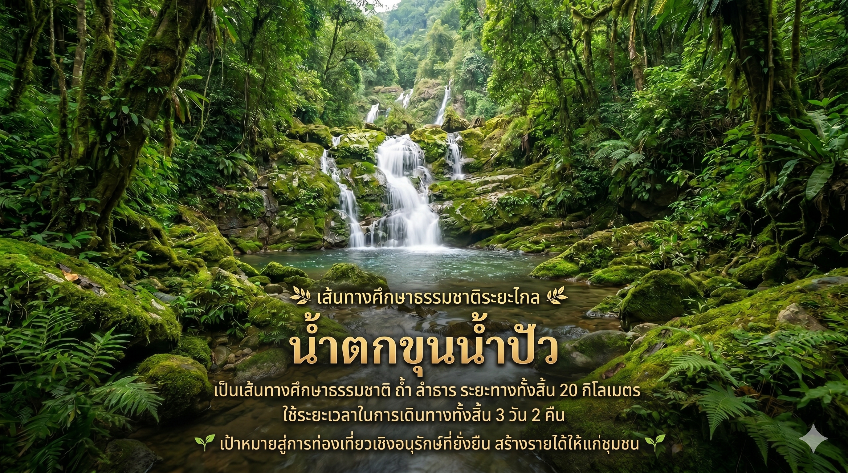 ทัวร์เดินป่าแค้มป์ปิ้งท่องเที่ยวทริปน้ำตกขุนน้ำปัว